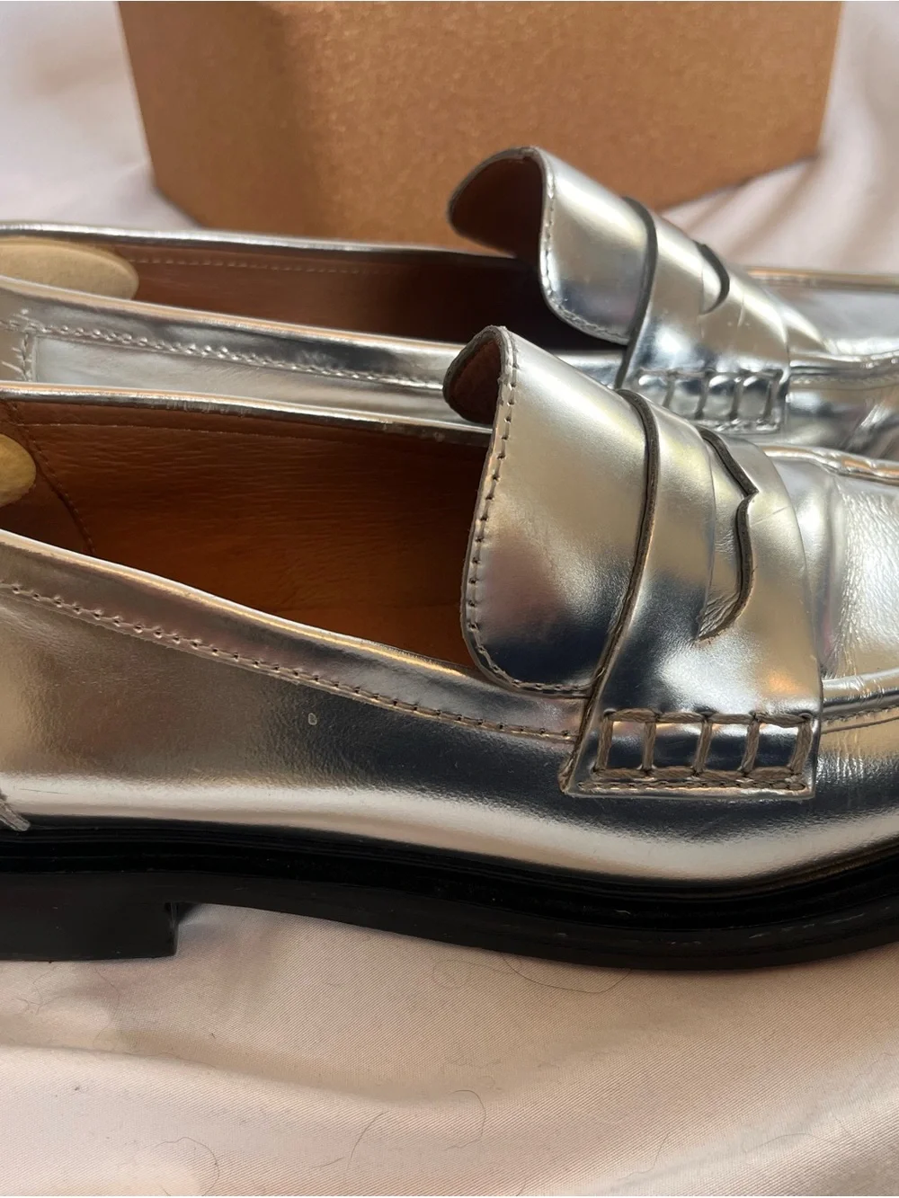 Madewell Silver Loafers